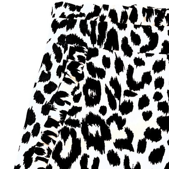 NWT J Crew High Waist Black & White Leopard Print Linen Shorts - Picture 3 of 4